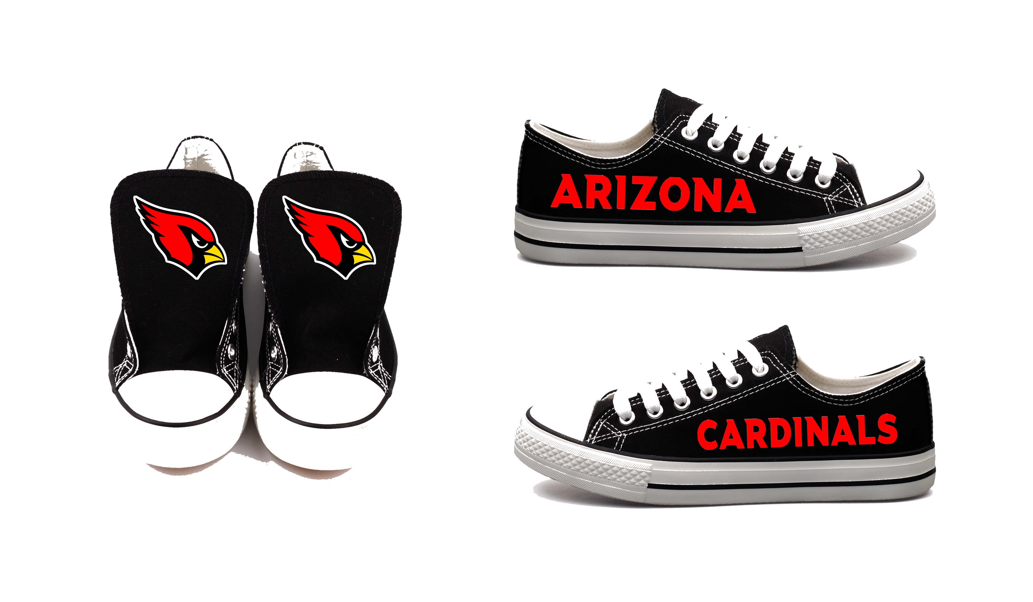 Women's Arizona Cardinals Low Top Canvas Sneakers 004
